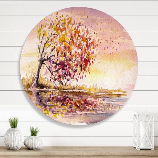 Designart - Yellow and Orange Autumn Tree